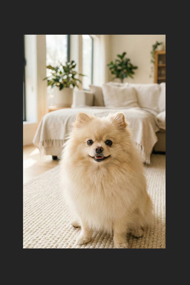 CASE 03 元写真 犬（ポメラニアン） — WANTEDポスター制作前